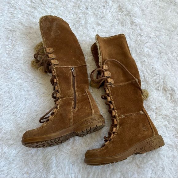 Timberland Toddler Leather Knee High Boots Brown Waterproof Size 11.5 - Picture 5 of 9